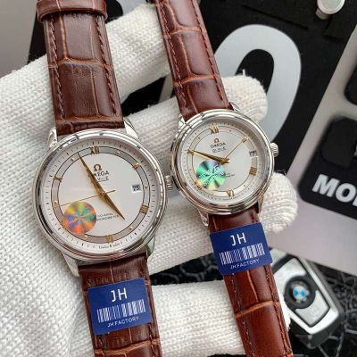 Omega De Ville Calfskin Strap 8215 Movement 39.5mm for Men 31mm for Women 316L Steel Couple Watch